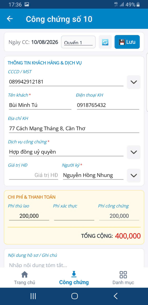 Cập nhật công chứng GoNotary